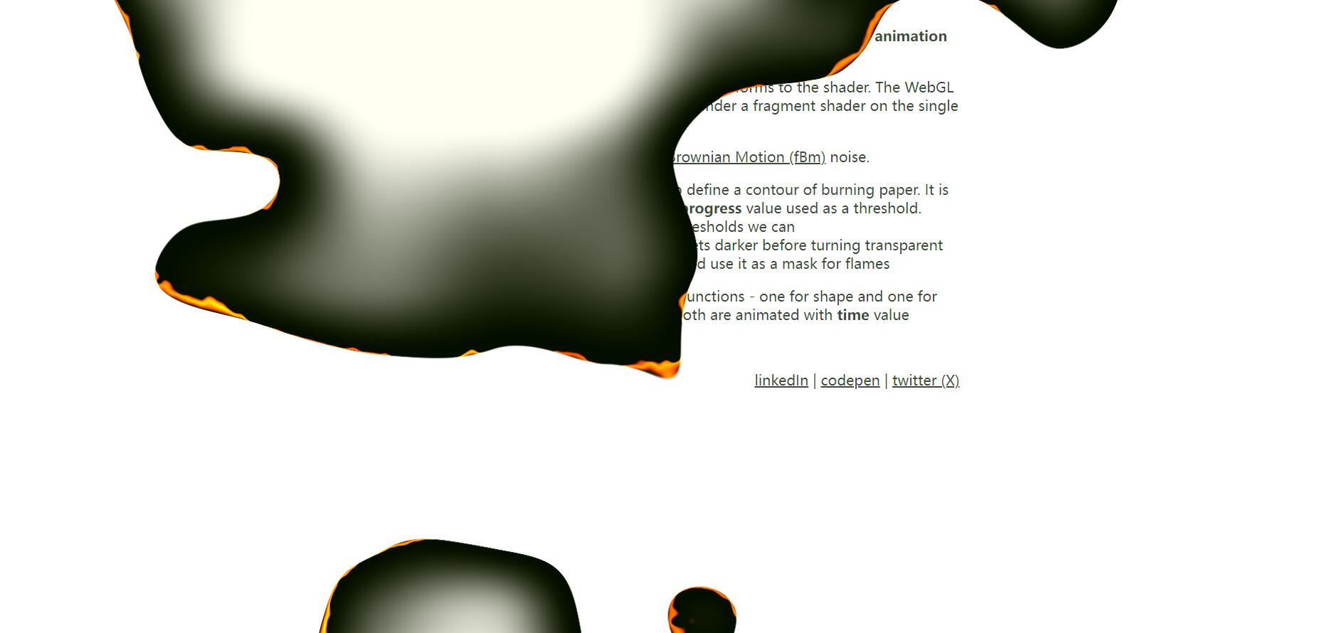 滚动触发转换燃烧特效 (WebGL + GSAP ScrollTrigger)